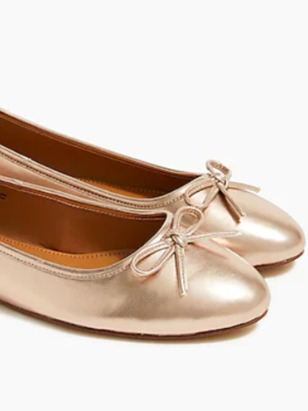 J. Crew Factory Ballet Flats in Metallic Rose Gold NEW size 10